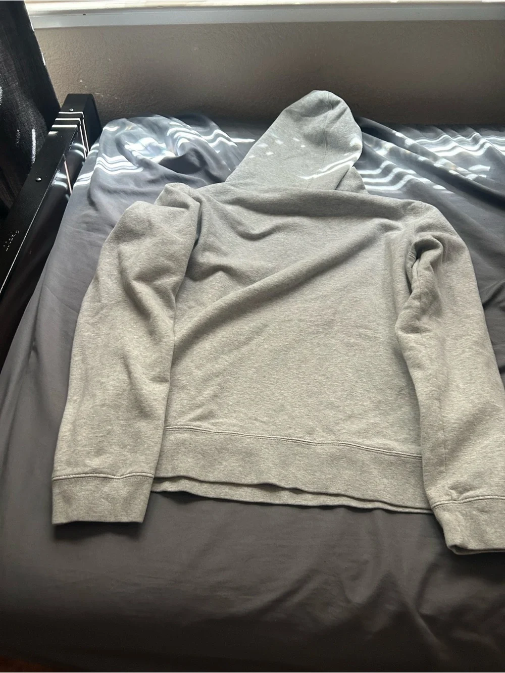 GAP Light Gray Pullover Hoodie with Navy Trim Logo